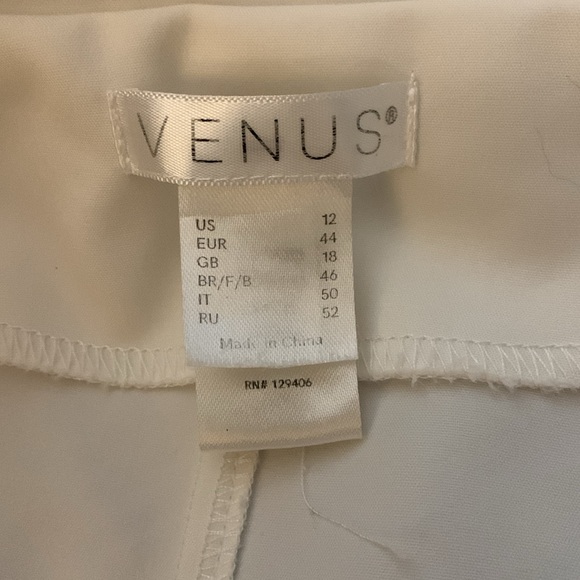 🔥VENUS Popped Collar White Asymmetrical High/Low Top Gold Accents Size 12 - Picture 4 of 14